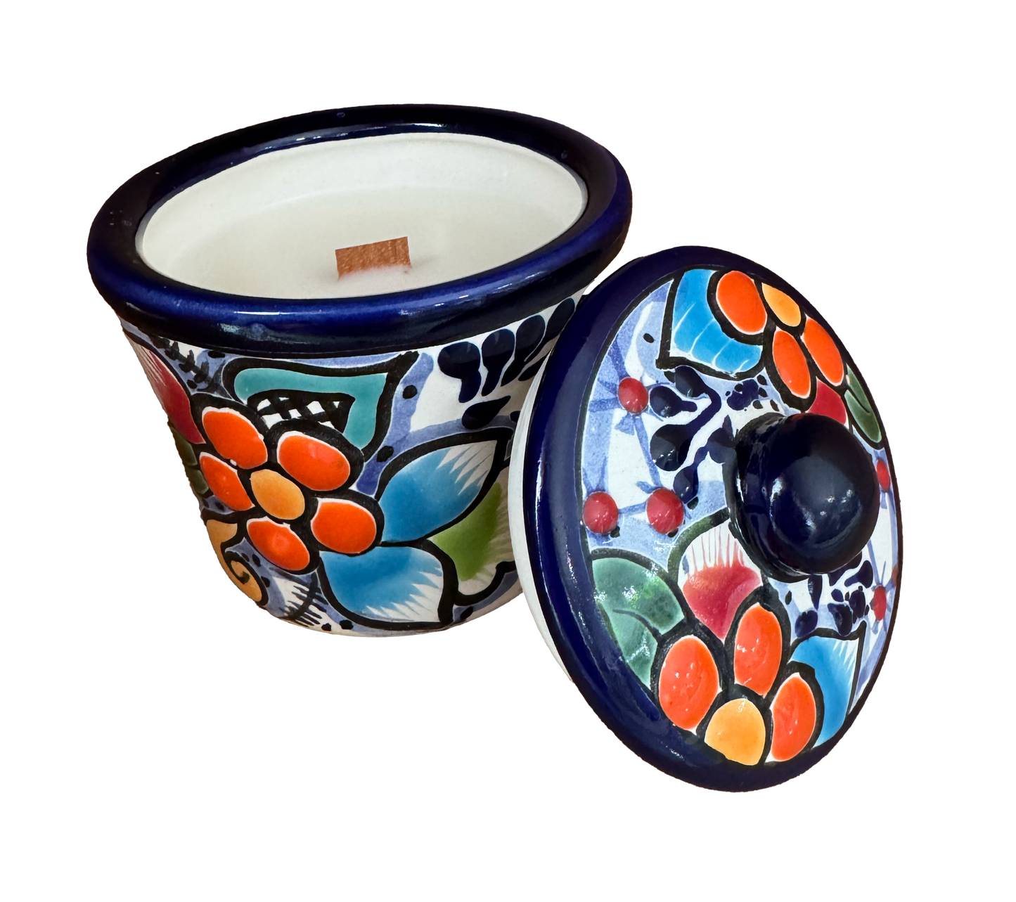 Talavera Cylinder Candle Jar