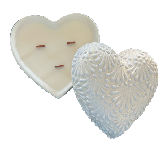 Talavera Heart Jewelry Case Candle