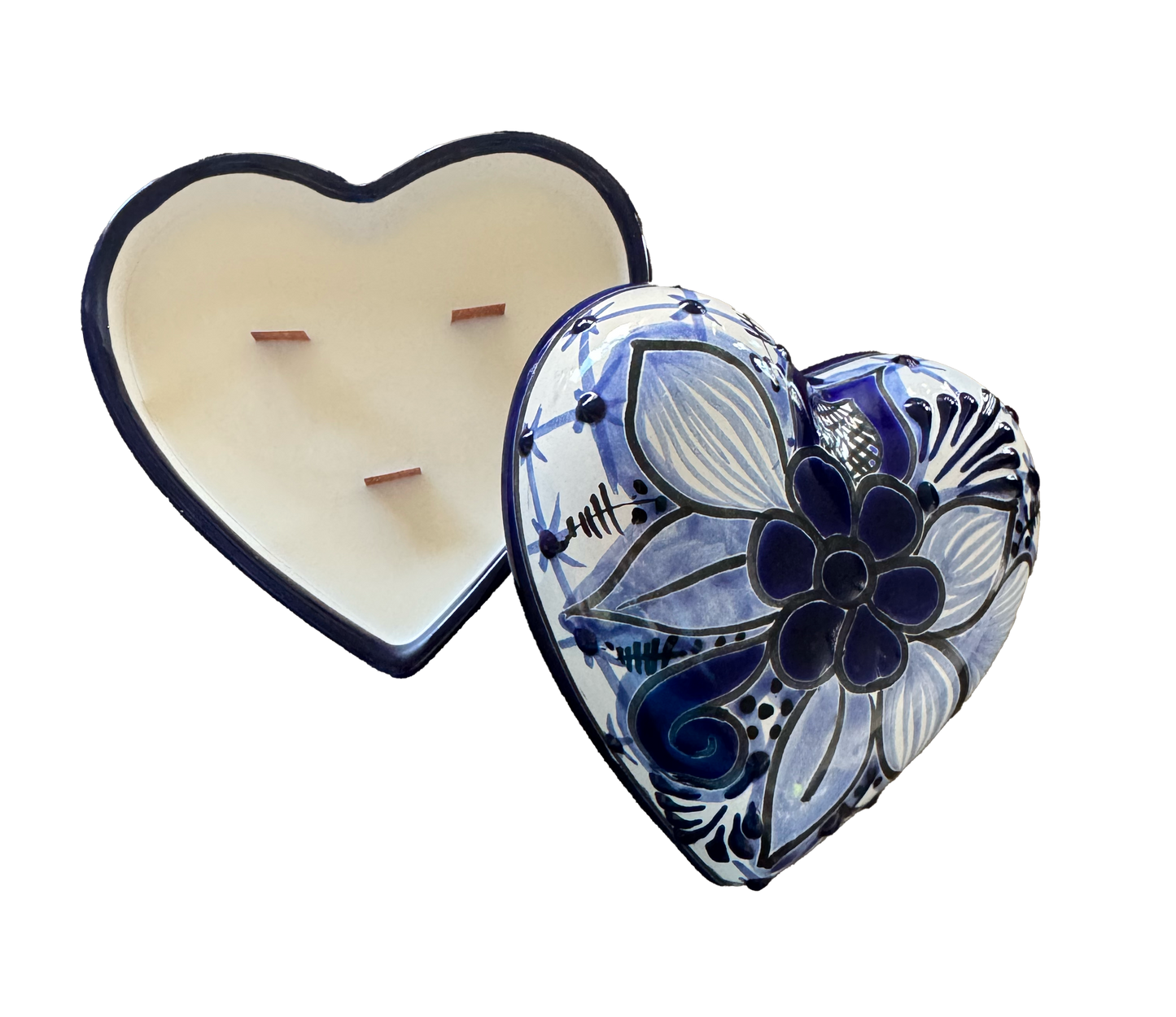 Talavera Heart Jewelry Case Candle