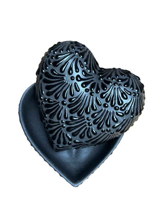 Talavera Heart Jewelry Case Candle