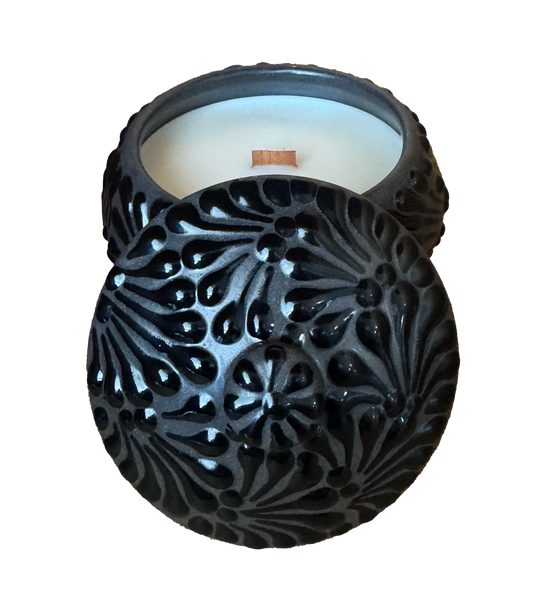 Talavera Round Candle Jar