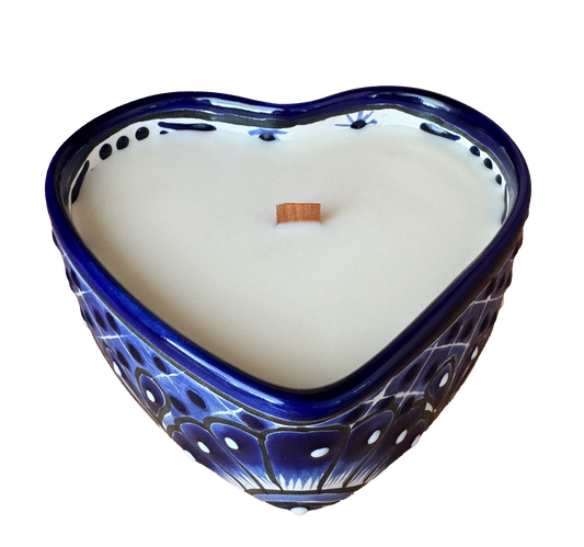 Talavera Heart Bowl Candle