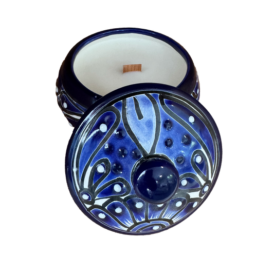 Talavera Round Candle Jar