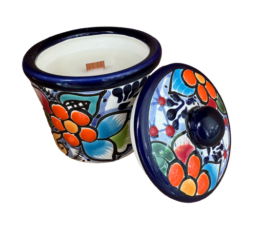 Talavera Cylinder Candle Jar