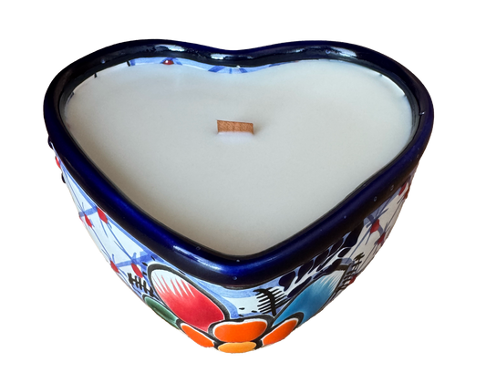 Talavera Heart Bowl Candle