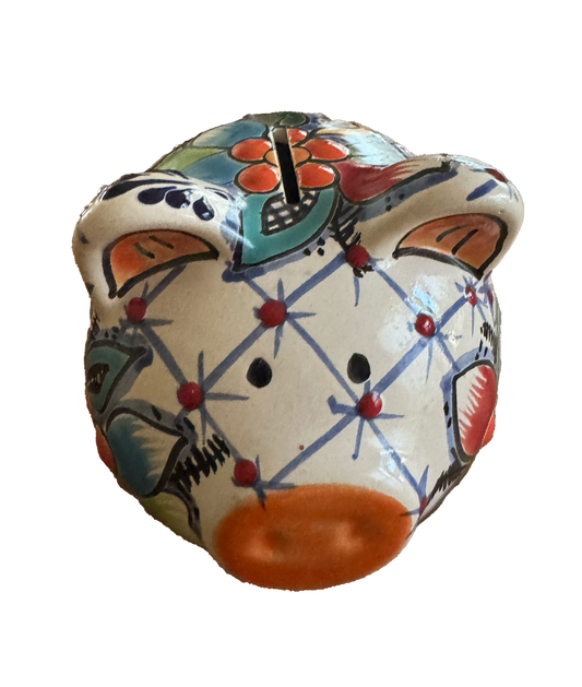 Talavera Piggy Bank - Hand-Painted Ceramic Art