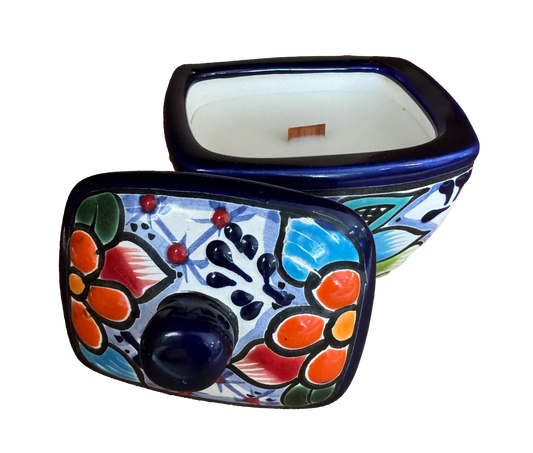 Talavera Rectangle Candle Jar