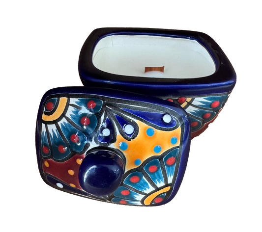 Talavera Rectangle Candle Jar