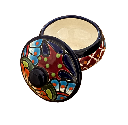 Talavera Round Candle Jar