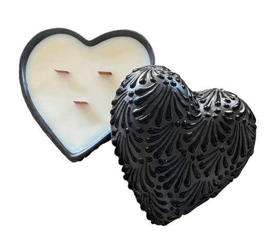 Talavera Heart Jewelry Case Candle