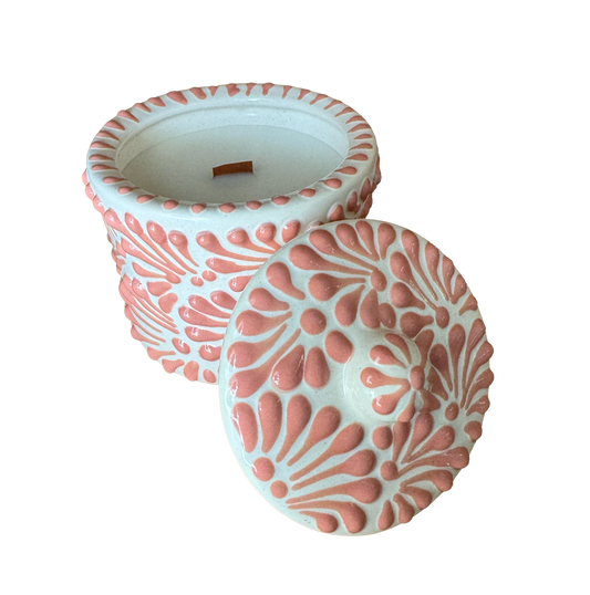 Talavera Cylinder Candle Jar