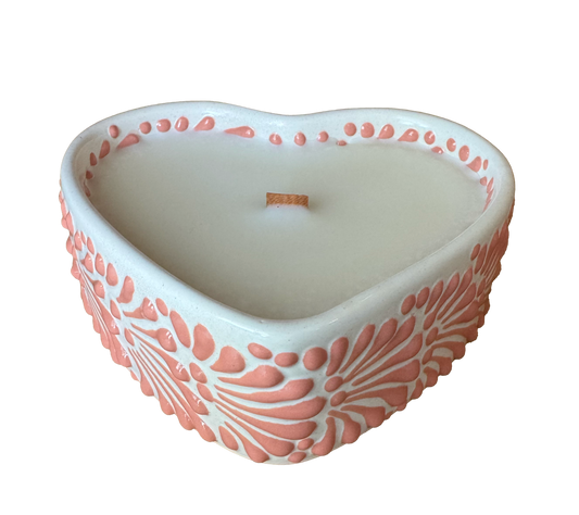 Talavera Heart Bowl Candle