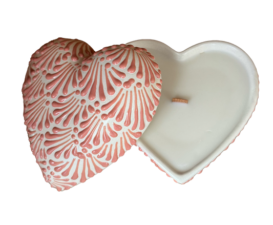 Talavera Heart Jewelry Case Candle