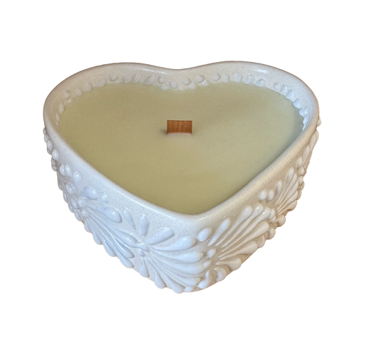 Talavera Heart Bowl Candle