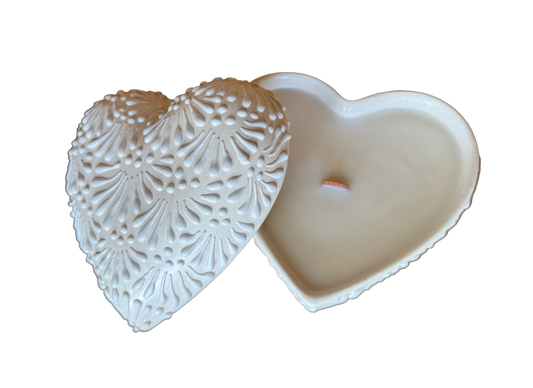 Talavera Heart Jewelry Case Candle
